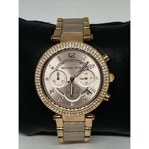 Michael Kors Parker MK5896 Womens Stainless Steel Analog Dial Quartz Watch WO306 - Picture 1 of 12